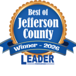 Best of Jefferson County 2026 Winner badge — Roberts Pest Control, awarded by Leader Publications