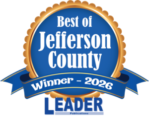Best of Jefferson County 2026 Winner badge — Roberts Pest Control, awarded by Leader Publications