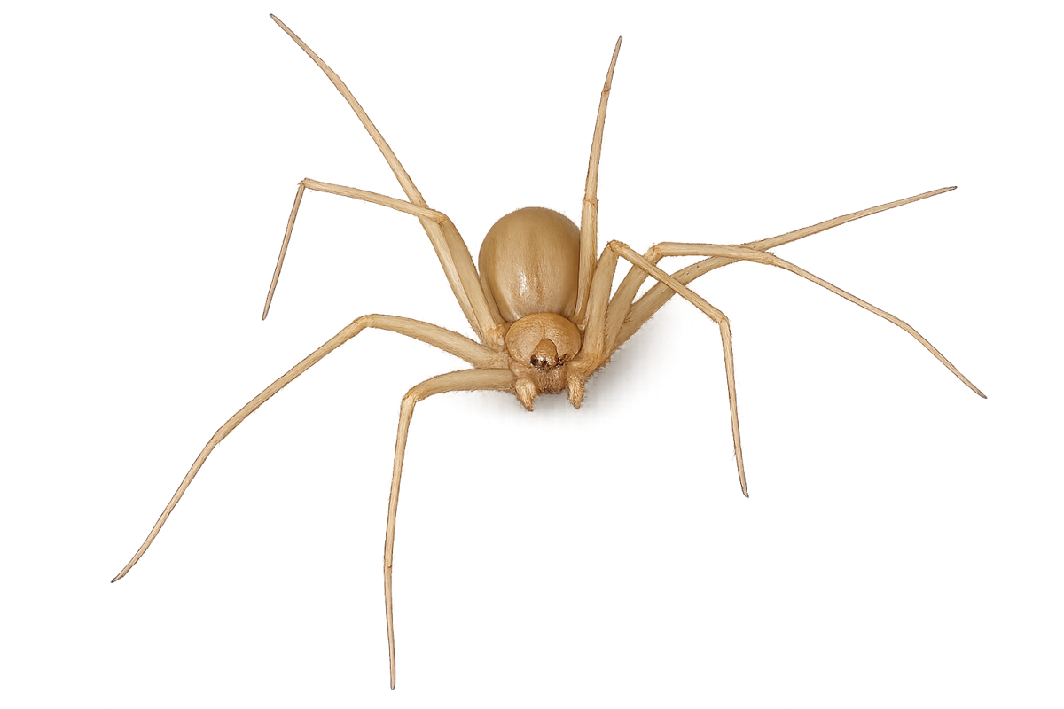 Brown recluse spider (Loxosceles reclusa) with violin marking